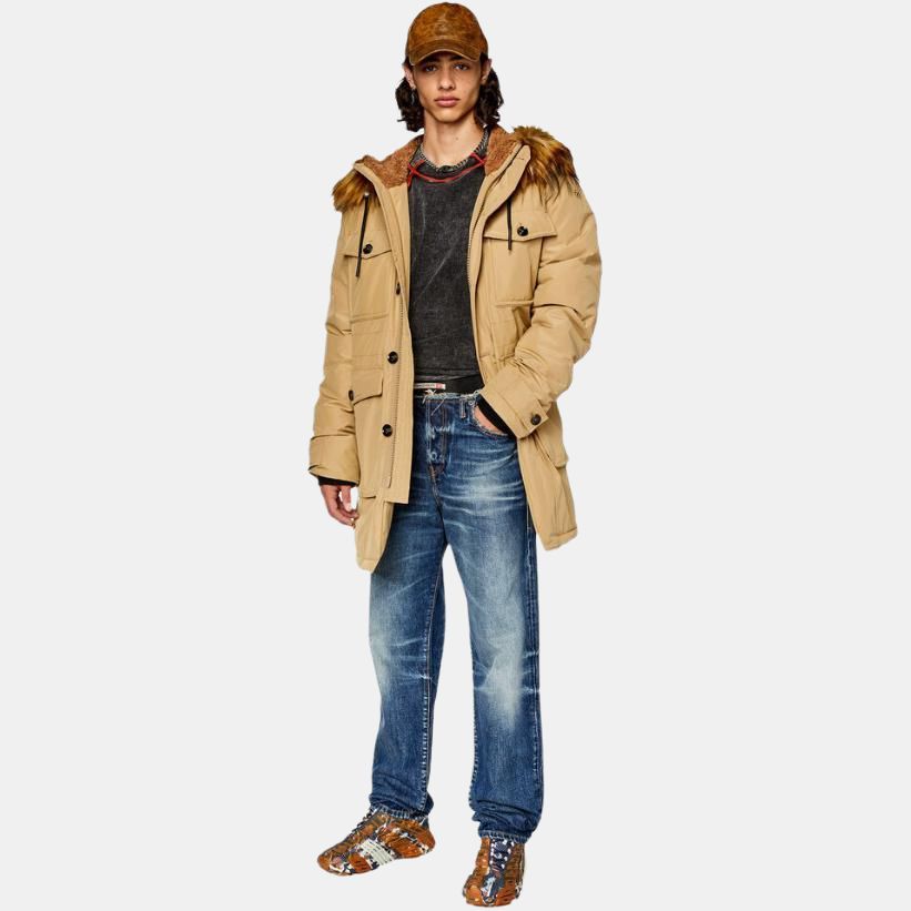 DIESEL Parka Coat Men's Light Brown A106100IDAP7BD
