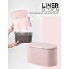 Mini-Mülleimer mit Deckel - Herausnehmbarer kleiner Abfalleimer(Rosa)