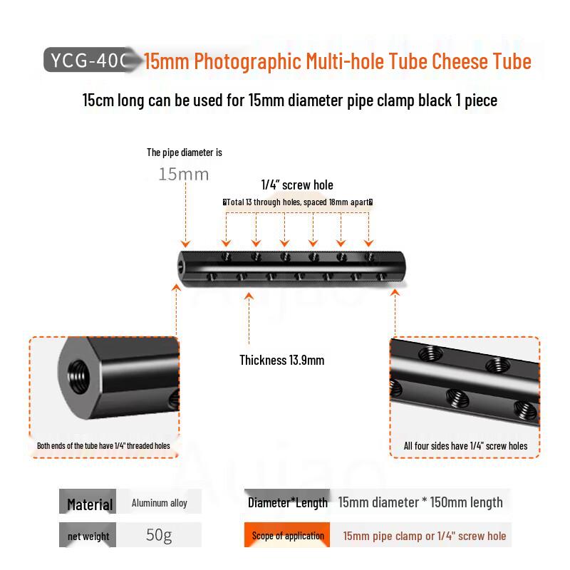 TEXIAN Universal Dual-Hole Pipe Clamp with Gimbal Base