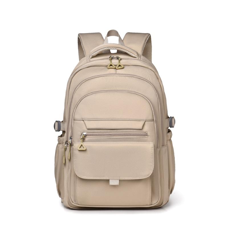 New Solid Color Middle School Student Schoolbag Simple Large-capacity Travel Backpack Women's Leisure Outdoor Travel Backpack
