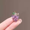 Purple Grape Brooch - Versatile Mini Lapel Pin for Women's Suits, Cute and Secure Anti-Exposure Buckle
