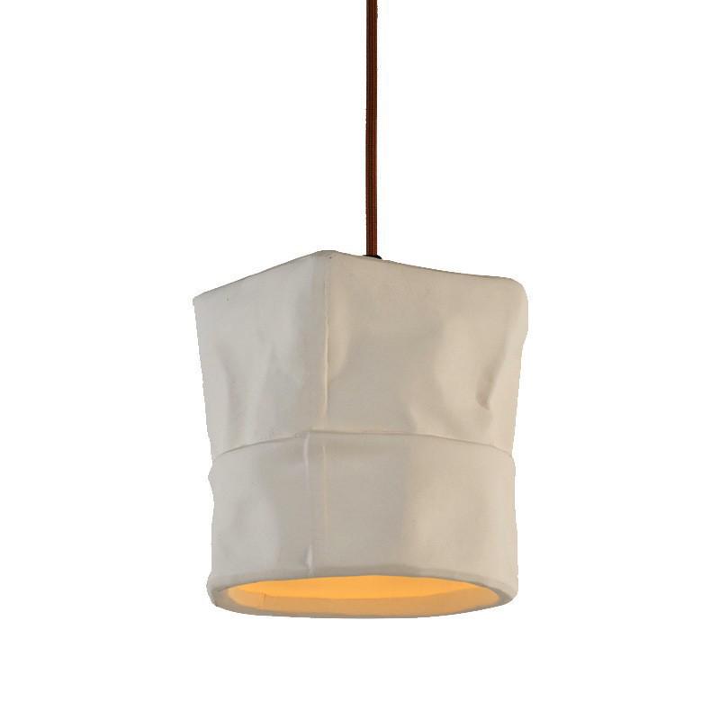 Japanese Wabi-Sabi Yellow Travertine Pendant Light, Retro Mid-Century Style for Bedroom, Homestay, or Restaurant.