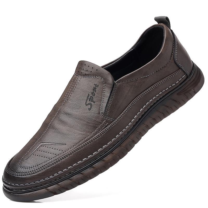 Leather Shoes Spring and Autumn New One-pedal Driving Walking Casual Shoes Soft Surface Soft Sole Daily Wear Business Men's Shoes