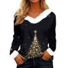 Langarmshirts für Damen, süße Oberteile, Weihnachtsdrucke, T-Shirts, Blusen, lässig, Übergröße, Basic-Oberteile, Pullover