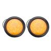 2 Pcs Trailer Tail Lights Round 12 LED Amber Brake Stop Turn Tail Marker Lamp for Tractor Truck