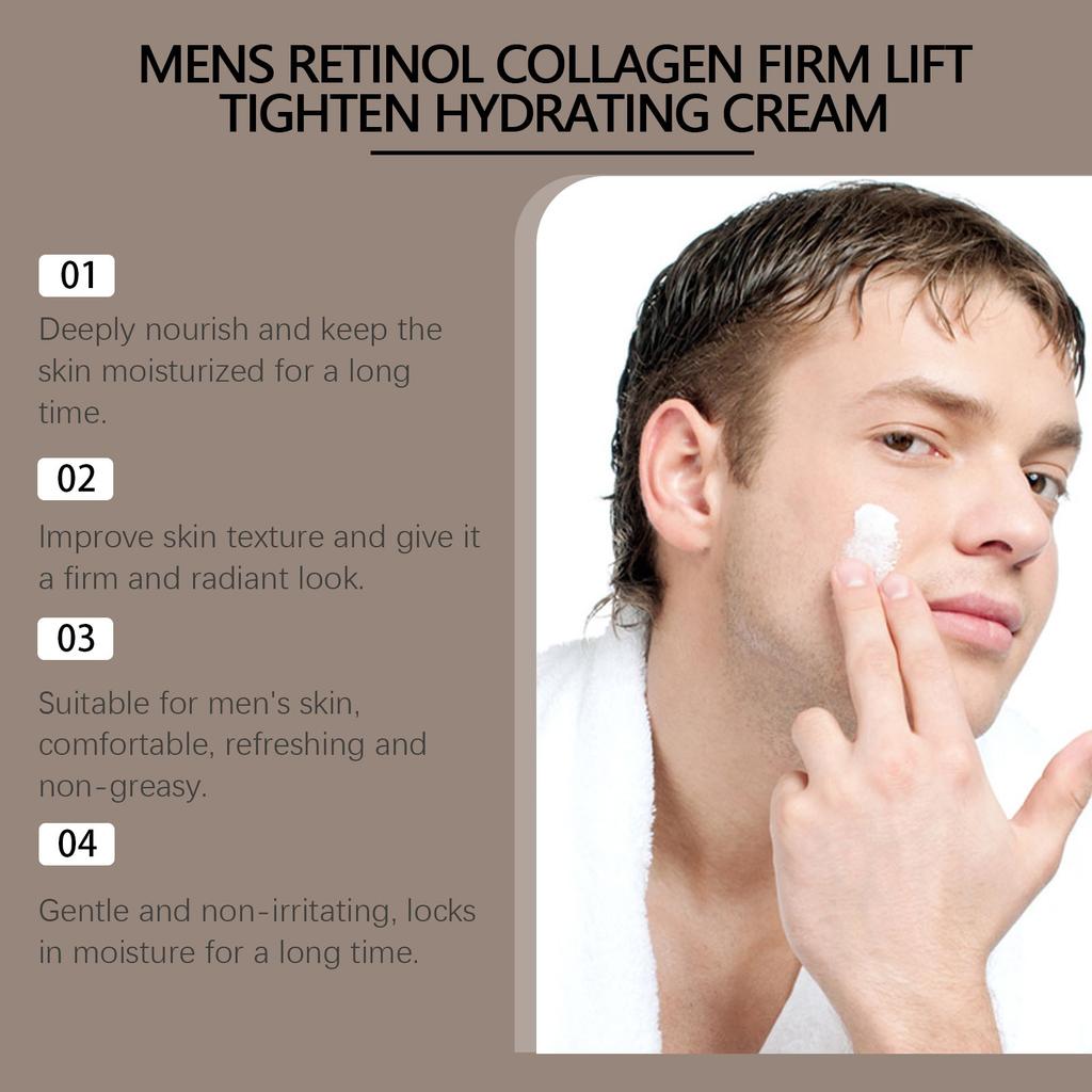 Retinol Kollagen Feuchtigkeitscreme für Männer Reduziert feine Linien, hellt auf, strafft, spendet Feuchtigkeit und macht weich 60g