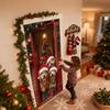 Juldörrdekorationer Överdrag 2D Vinterhelgfest Bakgrund Juldörromslag för Inomhus Utomhus Hem Kök Fest