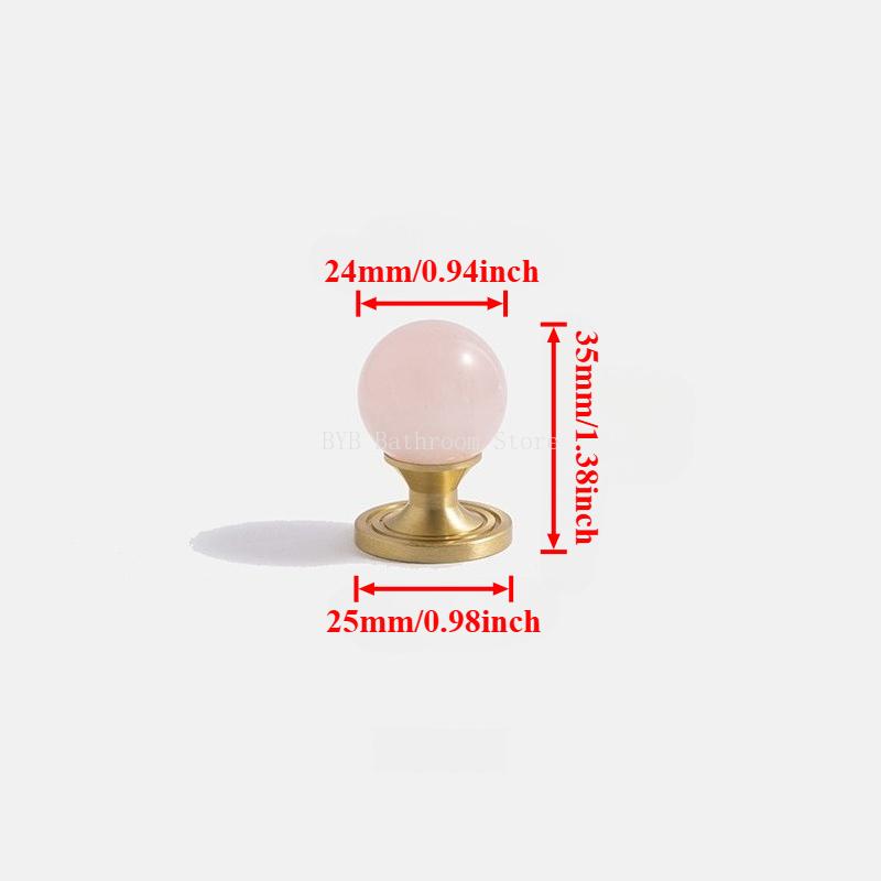 Nordic Art Handle/Natural Crystal +Brass Cabinet Handle and Knob T Bar Bedroom Door Handle Drawer Knobs for Furniture Hardware