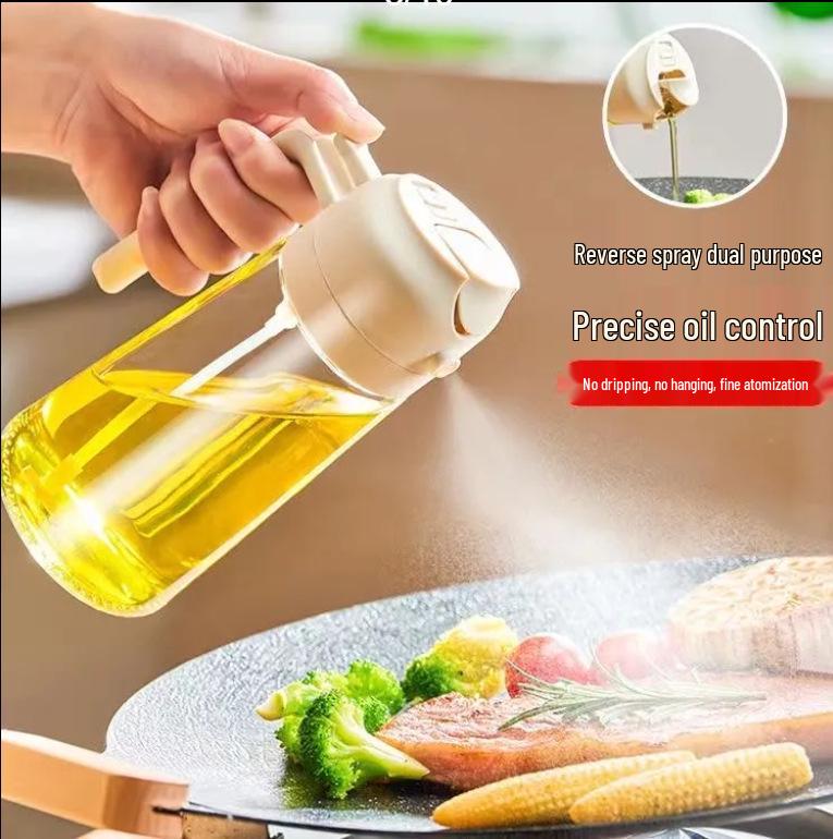 

Dual-Use Glass Oil Bottle: High Temp-Resistant, Large Capacity Spray & Pour Kitchen Pot