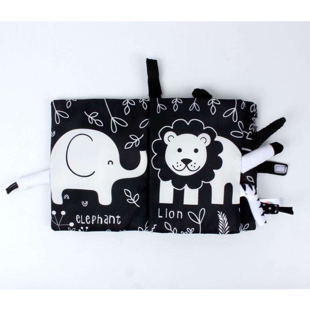 0-36M Baby Early Learning Toy Tail Cloth Book Parent-child Interactive Sound Paper Puzzle Cloth Book Rattle