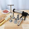 304 Stainless Steel Jerky Gun Handmade Sausage Maker Portable Sausage Stuffer Manual Operation Meat Pusher Kit