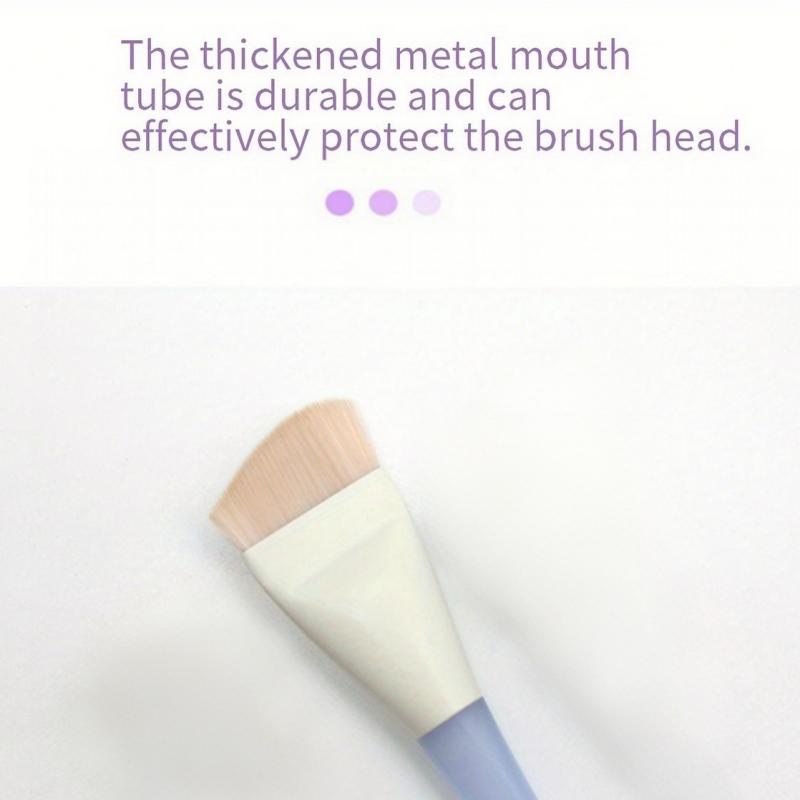 1PC Blue Makeup Brush Thin Edge Flat Foundation Brush Double Sided For Precise Application Ergonomic Handle And Portable