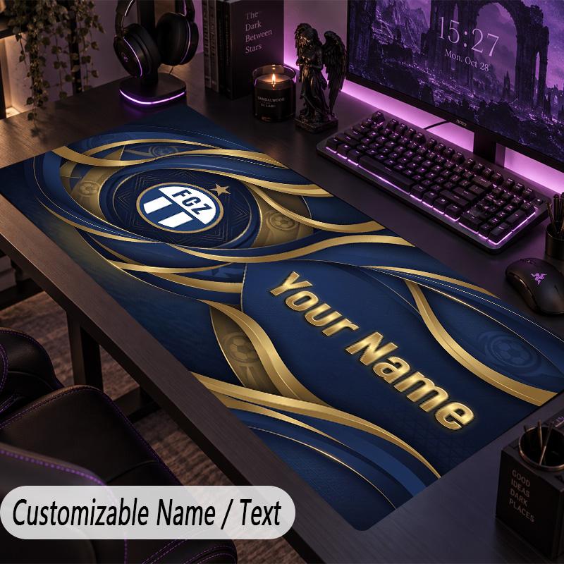Custom Text Big Mousepad, Extended Desk Pad For Laptop Work GameFC Zürich
