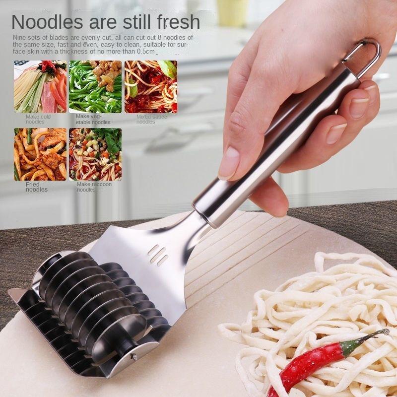 Manual Noodle Cutter Stainless Steel Roller Noodle Maker Fast Food Noodles Dough Rolling Machine Pasta Tools Gadgets for Kitchen