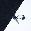 2025 Trend Color Zircon Earring Rectangle Blue Zirconia Custom 925 Sterling Silver Drop Earrings Fashion Jewelry