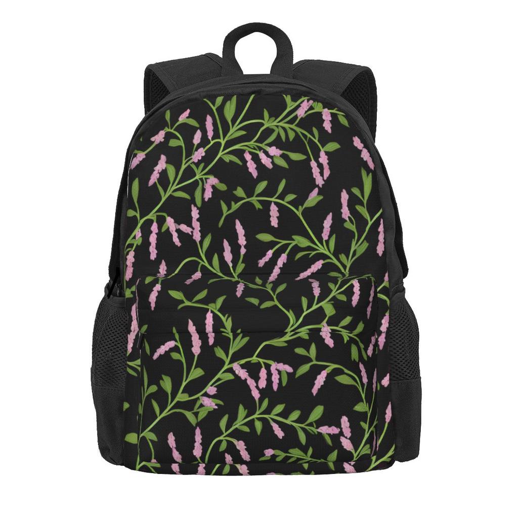Roses Floral Backpack Pink Flowers Print Travel Backpacks Women Men Kawaii School Bags Design Big Rucksack