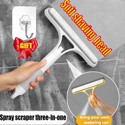 3-In-1 Multifunctional Mirrors Glass Window Wiper with Watering Can Glass Cleaning Tool Scraper Household Window Cleaning Tools