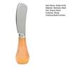 Upright Butter Knife with Solid Wood Handle Stainless Steel Cheese Spreader for Toast Jam Non-Slip Peanut Butter Smearing Tool