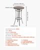 Outdoor Round Bar Table, 60 cm Counter Bar Height Bistro Table, Patio Dining Tables with Easy-to-Clean Top & Sturdy Metal Frame, Indoor High Top Pub