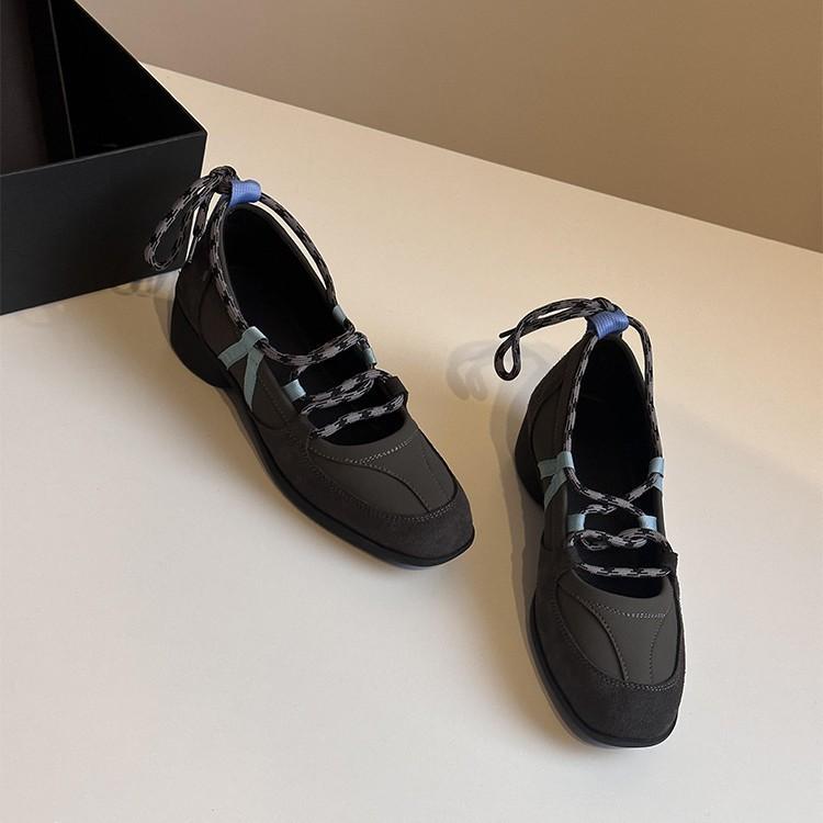 Soft leather version~ super fire versatile round head ballet shoes women's 2025 autumn and winter new straps casual Mary Jane single shoes