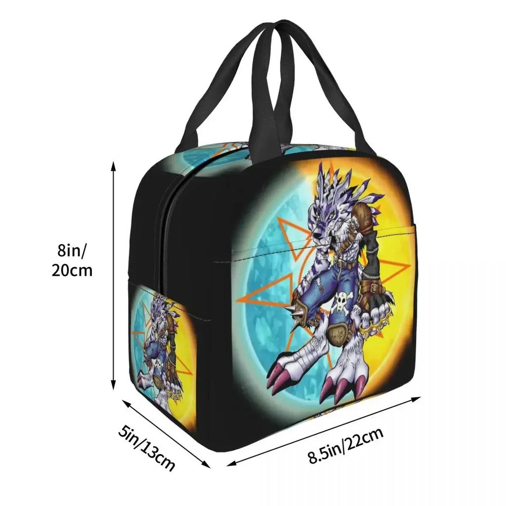 Digimon Weregarurumon Insulated Lunch Bag for Kids School Cooler Thermal Food Box Tote Portable Lunch Boxes Container