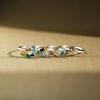 European & American Style S925 Sterling Silver Rectangular Ring with 3-6 Diamond Options