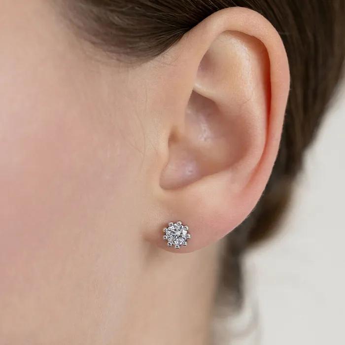 Antique Flower Prong Cubic Earrings EC3320