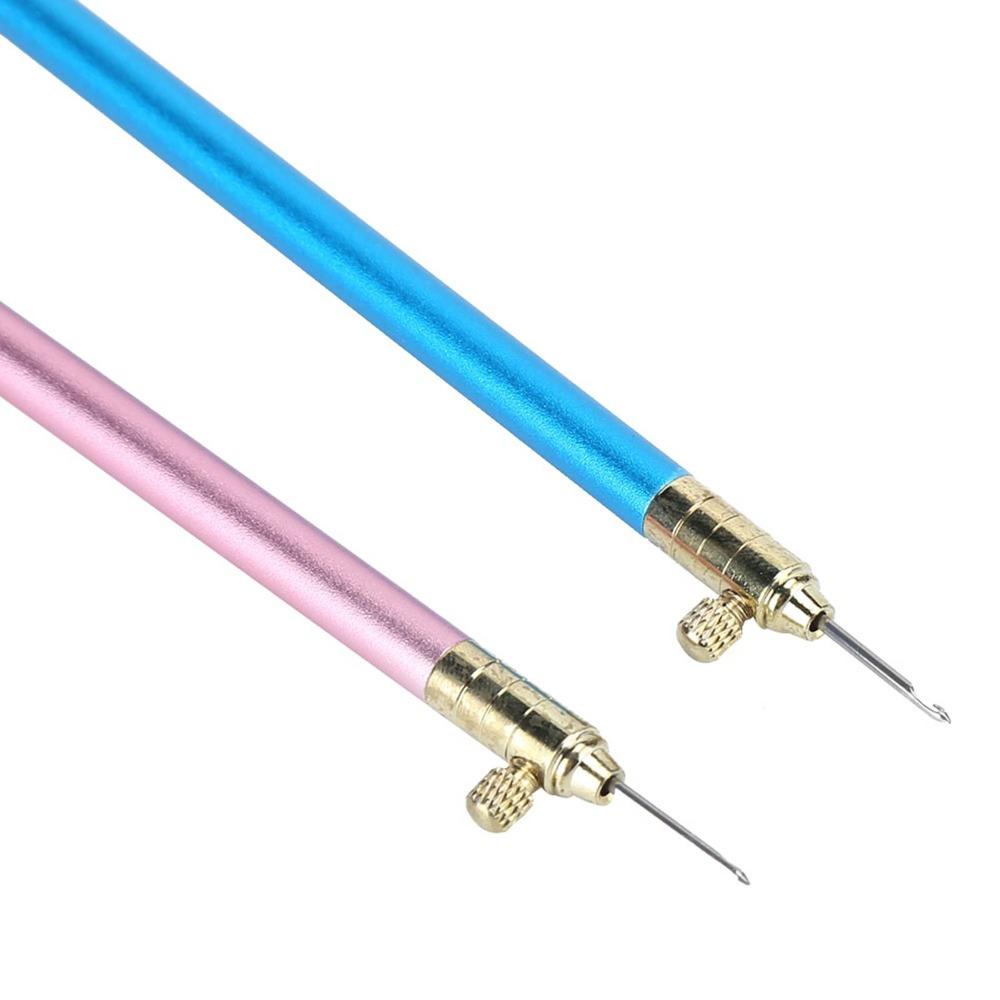 2pcs Stainless Steel French Tambour Needle Blue And Pink Sewing Tool  DIY Sewing