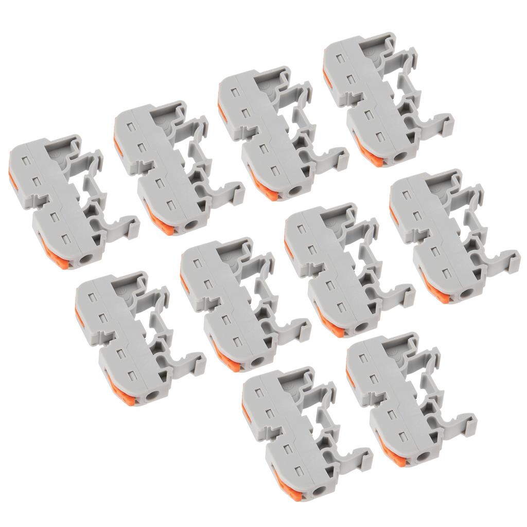 10Pcs Wire Connection Block Din Rail Type Spring Lever Cable Connector Terminal PCT211