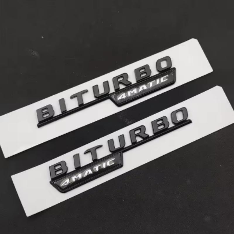 Applicable To Mercedes-Benz ABS Black Car Trunk Badge Sticker Logo GLC 43 Biturbo 4Matic Logo GLC43 Accessories