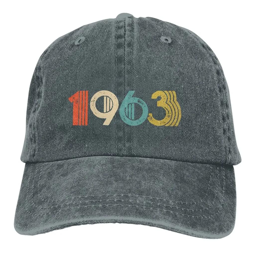 1963 Multicolor Hat Peaked Men Women's Cowboy Cap Vintage 55th Birthday Baseball Caps Personalized Visor Protect Hats