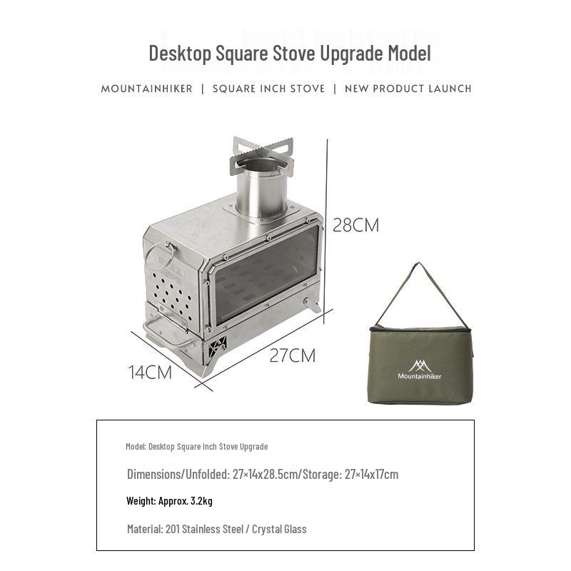 Улучшенная складная дровяная печь Fangcun от Mountain Guest для кемпинга на открытом воздухе и использования в палатке