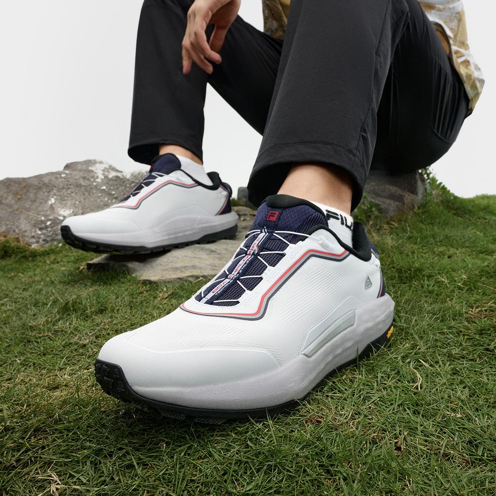 FILA Boa Explorer 2 Comfortable Versatile Low-Top Outdoor Shoes Men sneaker White Blue A12M421205FWB