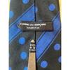 Used Comme des Garons Homme Plus tie, black, blue, dot, stripe, silk, made in Japan, 80s, 90s [wrinkles, signs of wear]