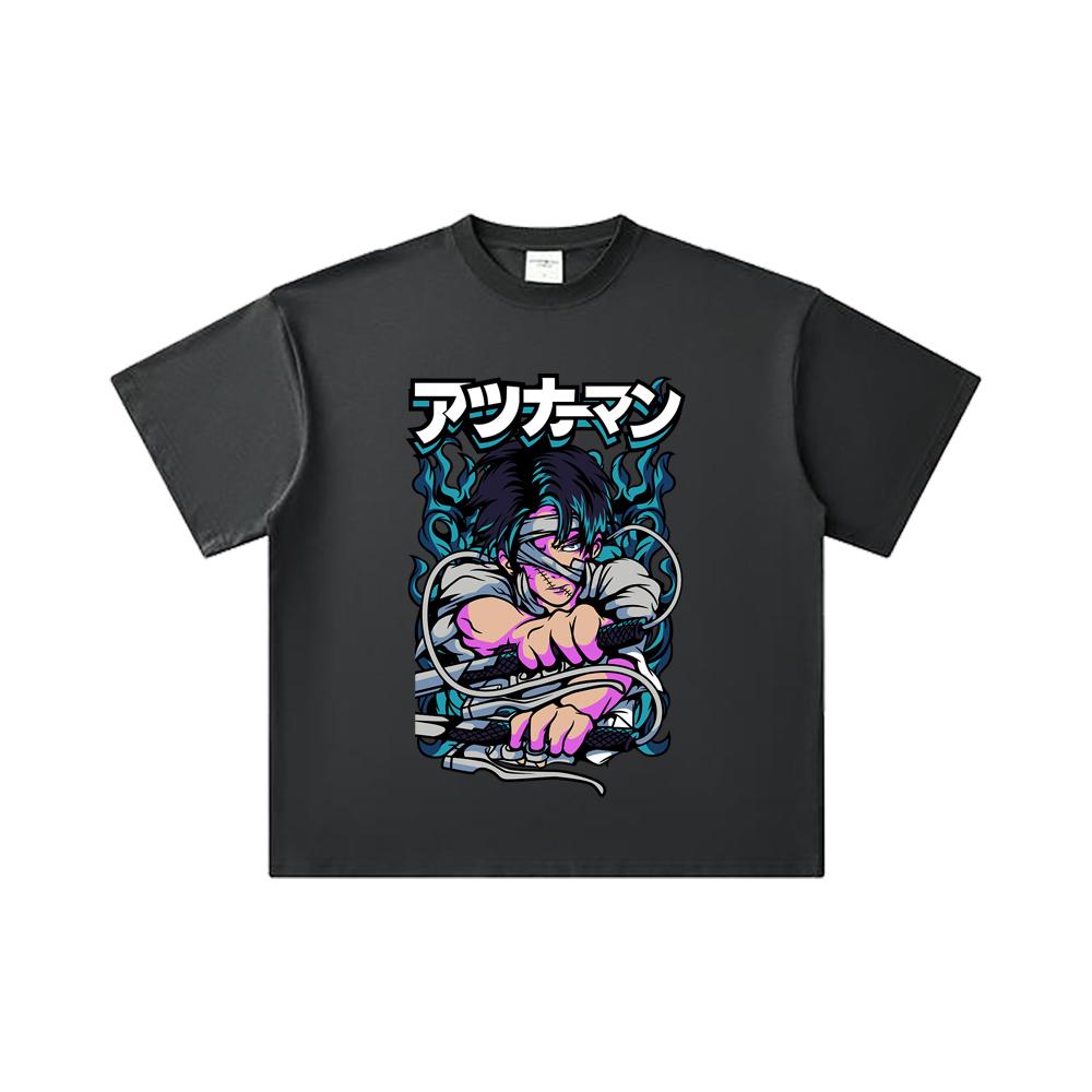 260 GSM Double Yarn 32 Count 100% Cotton Attack On Titan V7 Levi Print Unisex Heavy Cotton T Shirt