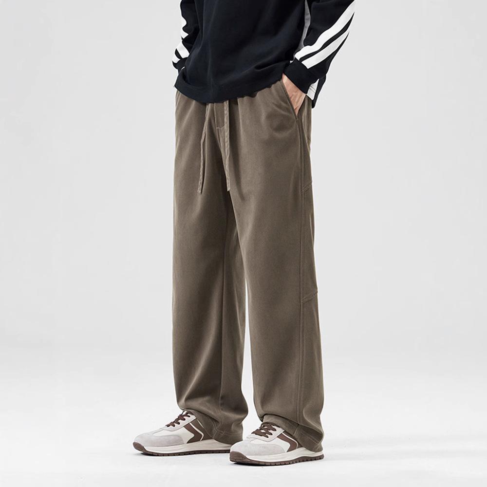 Super Comfortable Chenille Straight Sweatpants Men's Loose Autumn and Winter New American Trendy Brand Sports Casual Pants