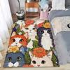 Cartoon Celestial Black Cat & Moon Area Rug Non-Slip Floor Mat for Living Room Bedroom Witchy Boho Home Decor