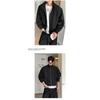 Men Loose Stand Collar Cleanfit Deconstructed Short Bomber Jacket Casual Workwear Outerwear