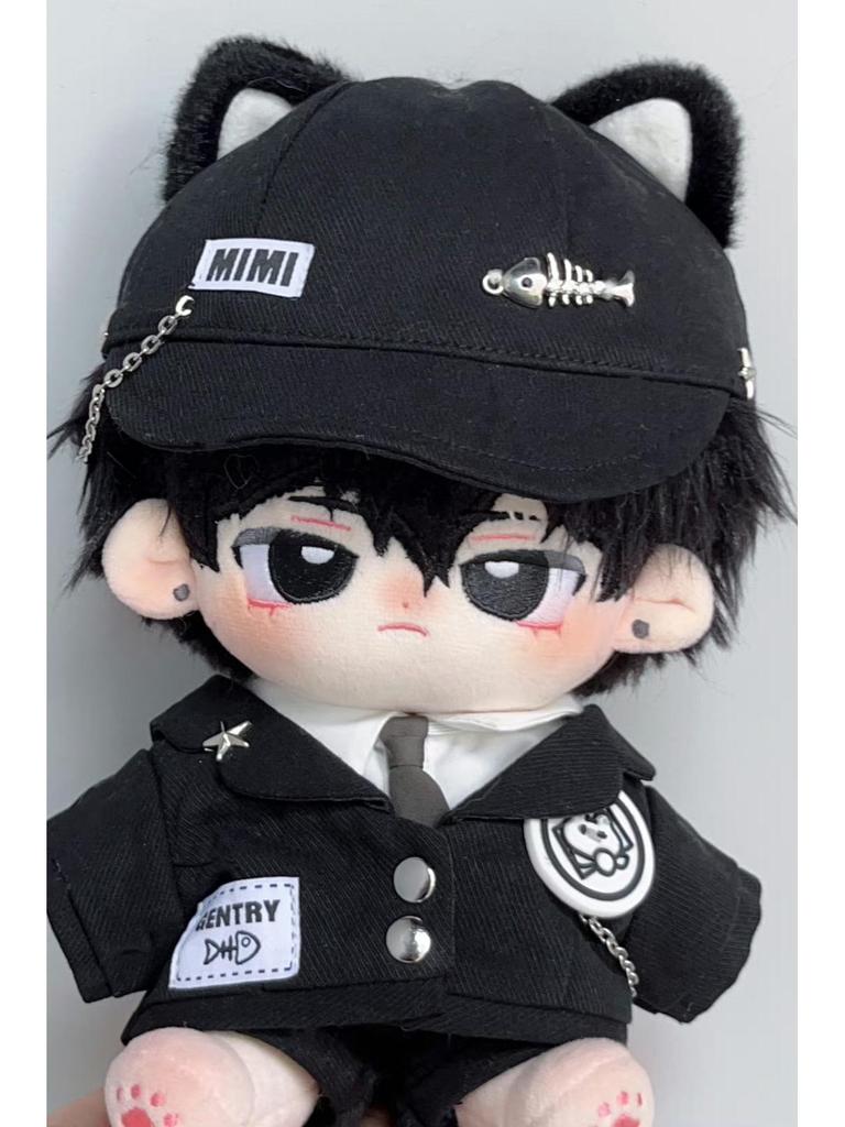 20cm Black Cat Butler Cotton Jacket Hoodie Outfit for Dolls - Free Shipping