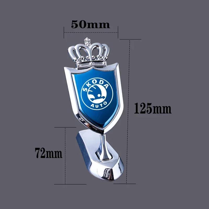 Lbrdy0 Car Exterior Front Hood Badge Sticker Emblem for Skoda Rapid Vision Roomster Superb 3 Fabia 1 2 Kodiaq Karoq Octavia A7 RS Yeti