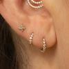 1Pc 925 Sterling Silver Zircon Inlaid Heart Flat Head Cartilage Piercing Ear Stud For Women Claasic Earring