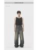 2024 Unisex Retro Hong Kong Style Loose Wide-Leg Mopping Jeans
