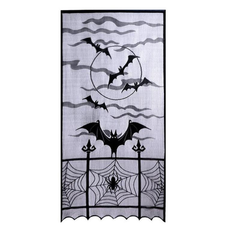 Halloween Lace Table Runner Black Spider Web Tablecloth Fireplace Cover Mantel Halloween Decor Door Curtain Home Party Props