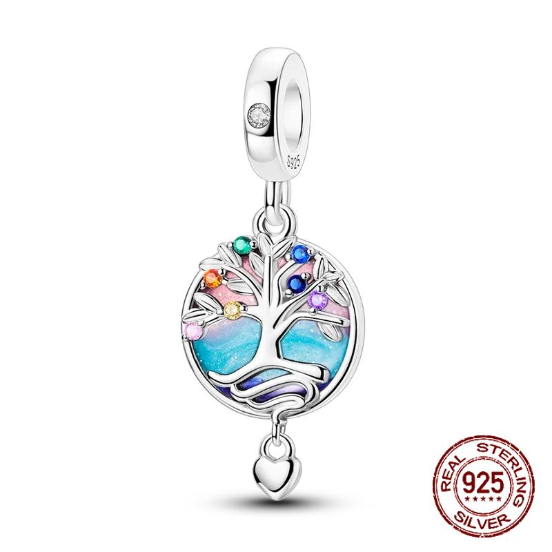 Copper Tree Of Life Family Forever Charms Beads Fit Original Bracelet Diy Jewelry Pendants Dangle Gift For Woman