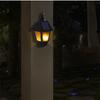 LED Solar Powered Outdoor Waterproof Half Hexagonal Side Flame Wall Lamp for Yard