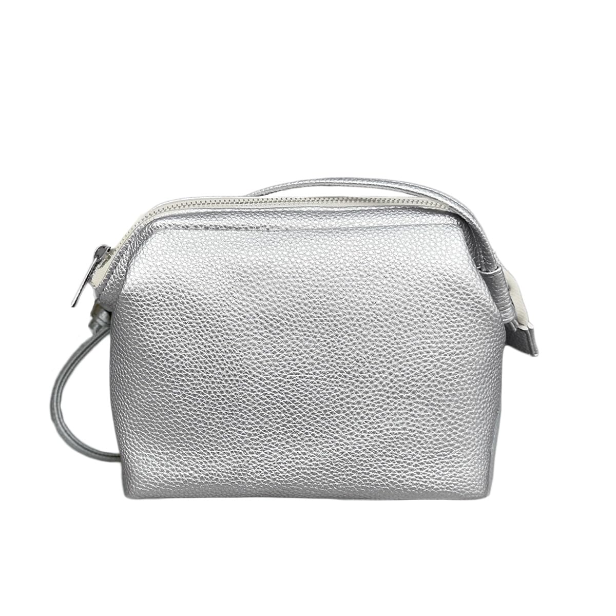 

Gisele Shoulder Bag, Small, Lightweight, Crossbody, Mini Shoulder Bag, Adjustable Length, Wide Gusset, Simple, Wire Shoulder Strap, Women s (Silver)