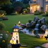 New LED Solar Lawn Light Resin Landscape Courtyard Atmosphere Decoration Luminous Outdoor Lighthouse Ground Insertion Light