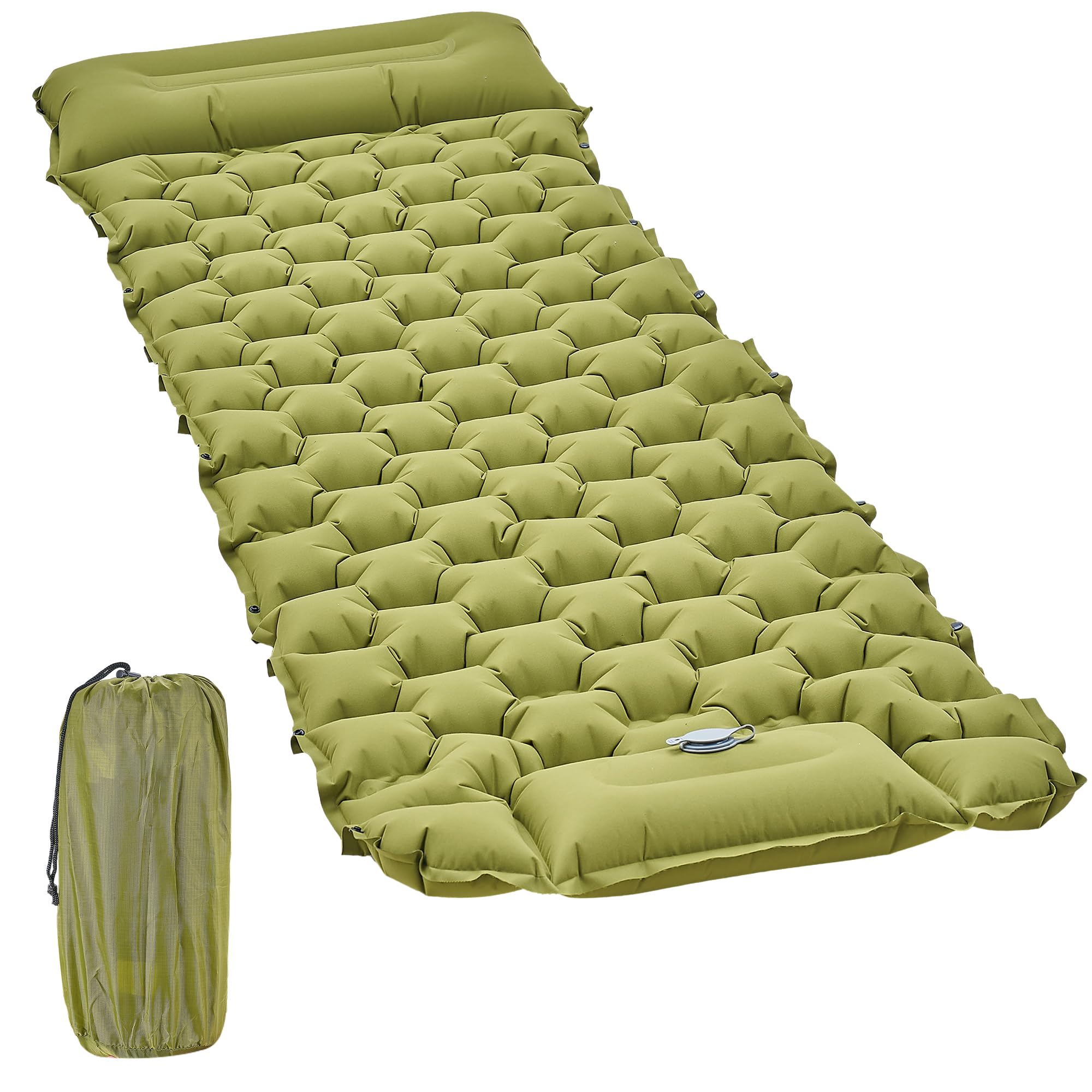 

VECELO Air Camping Sleeping in Car Mat in 25 No Tools Air Comes with Easy to Ultra Disaster Comes with Storage Disaster Army Green Mattress, Mat,