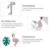 BAMOER 925 Sterling Silber Flamingo und Blatt Ohrringe Waldfrische Ohrstecker für Mädchenschmuck