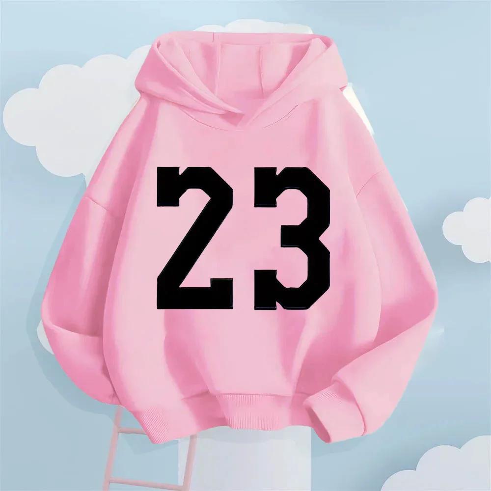 Creative Number 23 Printed Children's Sports and Leisure Comfortable Hooded Sweatshirt